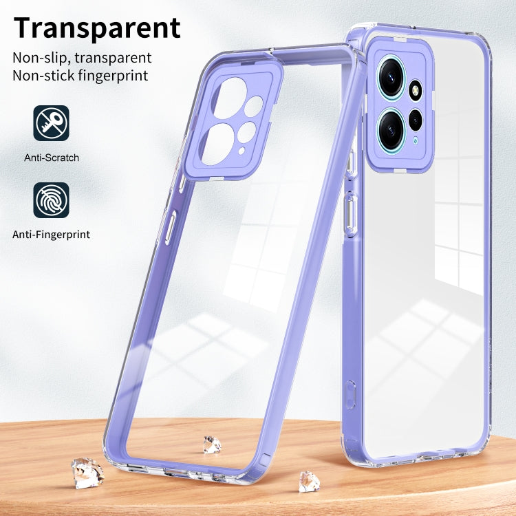 For Xiaomi Redmi Note 12 4G Global 3 in 1 Clear TPU Color PC Frame Phone Case