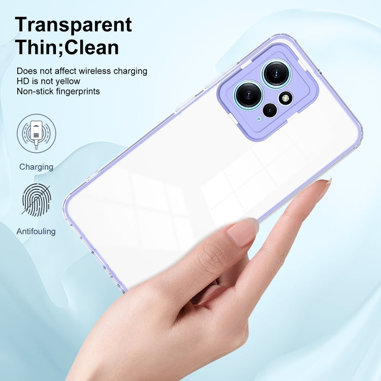 For Xiaomi Redmi Note 12 4G Global 3 in 1 Clear TPU Color PC Frame Phone Case