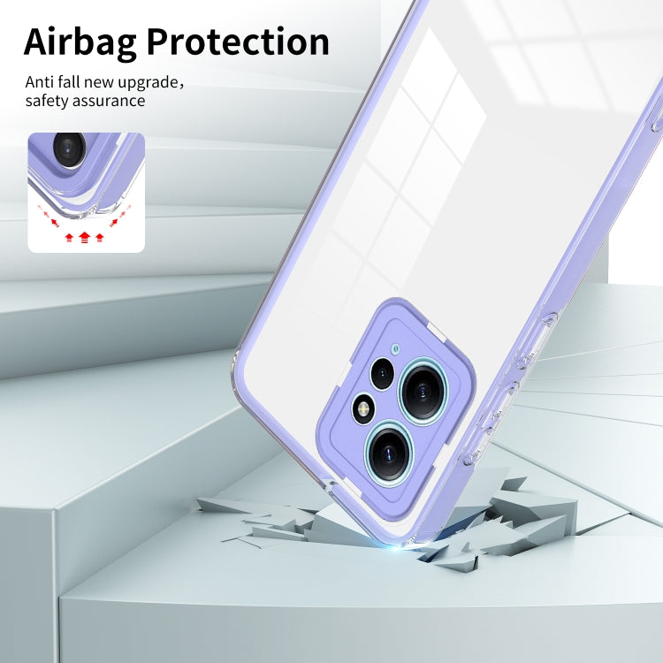 For Xiaomi Redmi Note 12 4G Global 3 in 1 Clear TPU Color PC Frame Phone Case