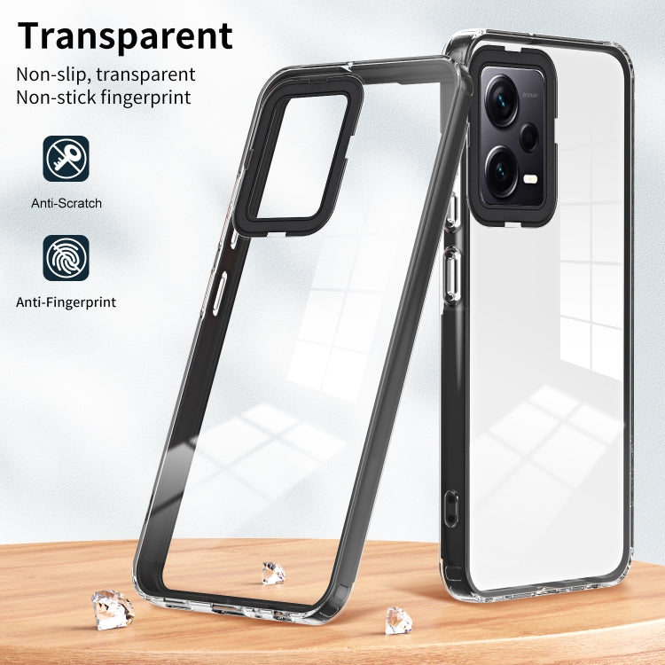 For Xiaomi Redmi Note 12 Pro+ Global 3 in 1 Clear TPU Color PC Frame Phone Case