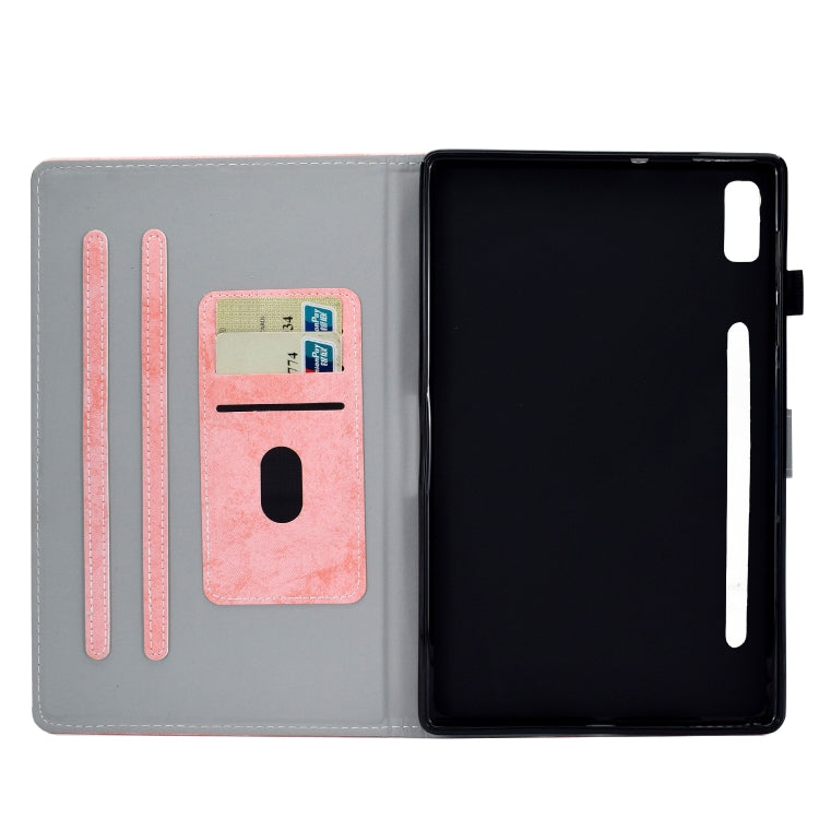 For Lenovo Tab P11 Pro Gen 2 Marble Style Cloth Texture PU Tablet Protective Case