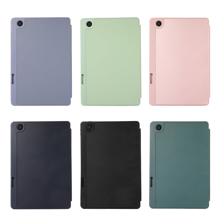 For Lenovo Tab M10 Plus 10.6 3rd Gen 2022 Solid Color 3-folding Leather Tablet Case