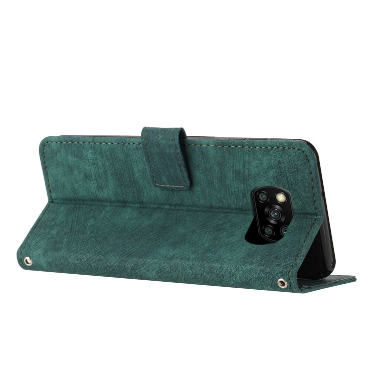 For Xiaomi Poco X3 / X3 Pro / X3 NFC Skin Feel Stripe Pattern Leather Phone Case with Lanyard