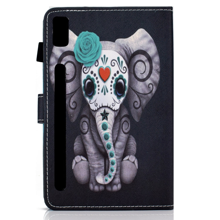 For Lenovo Tab M9 Sewing Thread Horizontal Painted Tablet Leather Case