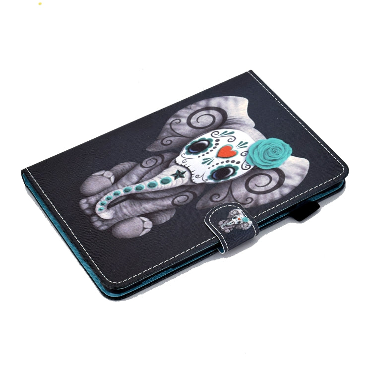 For Lenovo Tab M9 Sewing Thread Horizontal Painted Tablet Leather Case