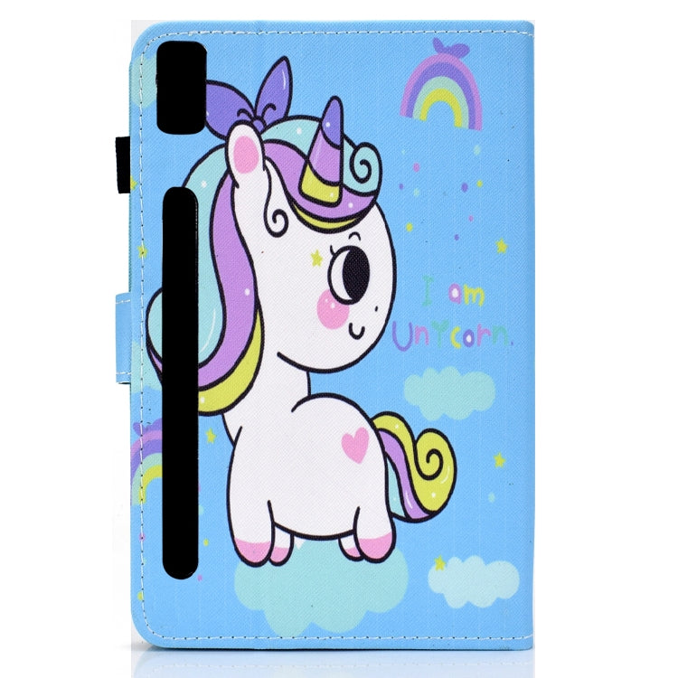 For Lenovo Tab M9 Sewing Thread Horizontal Painted Tablet Leather Case