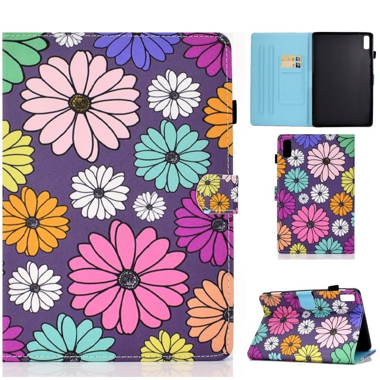 For Lenovo Tab P11 Gen 2 Sewing Thread Horizontal Painted Tablet Leather Case