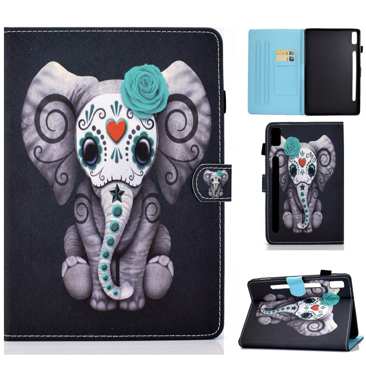 For Lenovo Tab P11 Pro Gen 2 Sewing Thread Horizontal Painted Tablet Leather Case