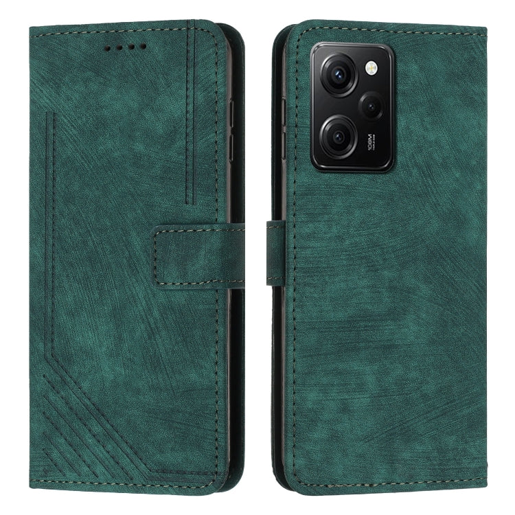 For Xiaomi Redmi Note 12 Pro Speed Skin Feel Stripe Pattern Leather Phone Case with Lanyard