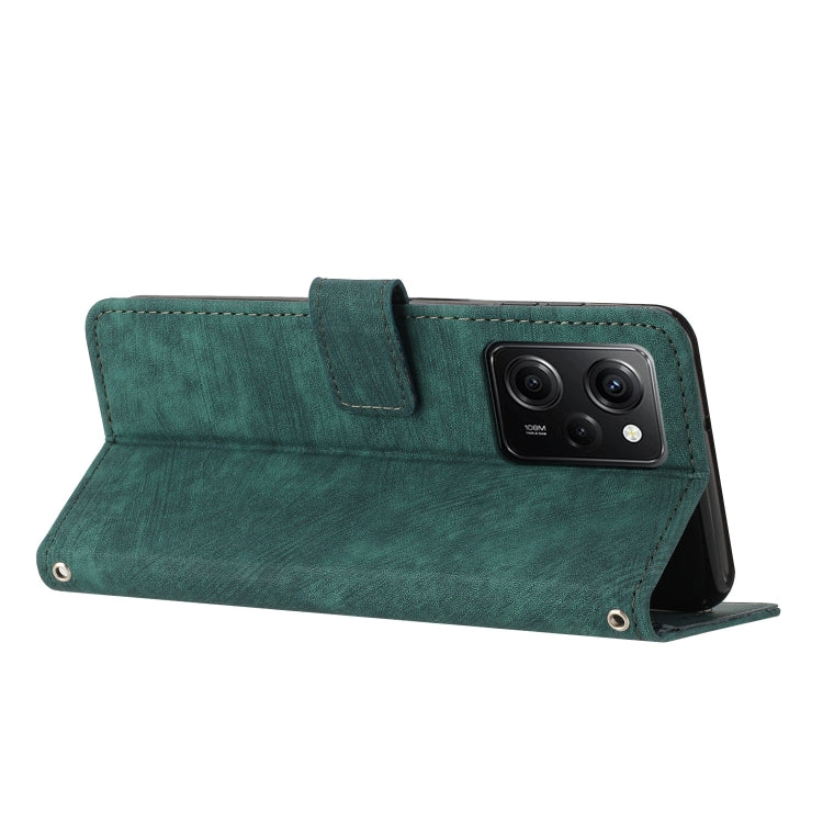 For Xiaomi Redmi Note 12 Pro Speed Skin Feel Stripe Pattern Leather Phone Case with Lanyard