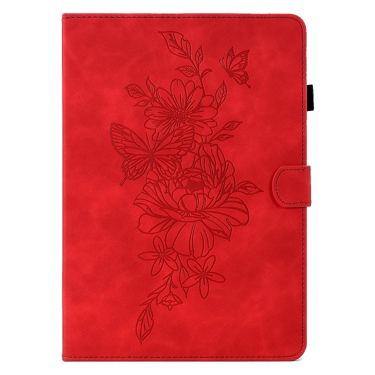 For Lenovo Tab P11 Gen 2 Peony Butterfly Embossed Leather Tablet Case