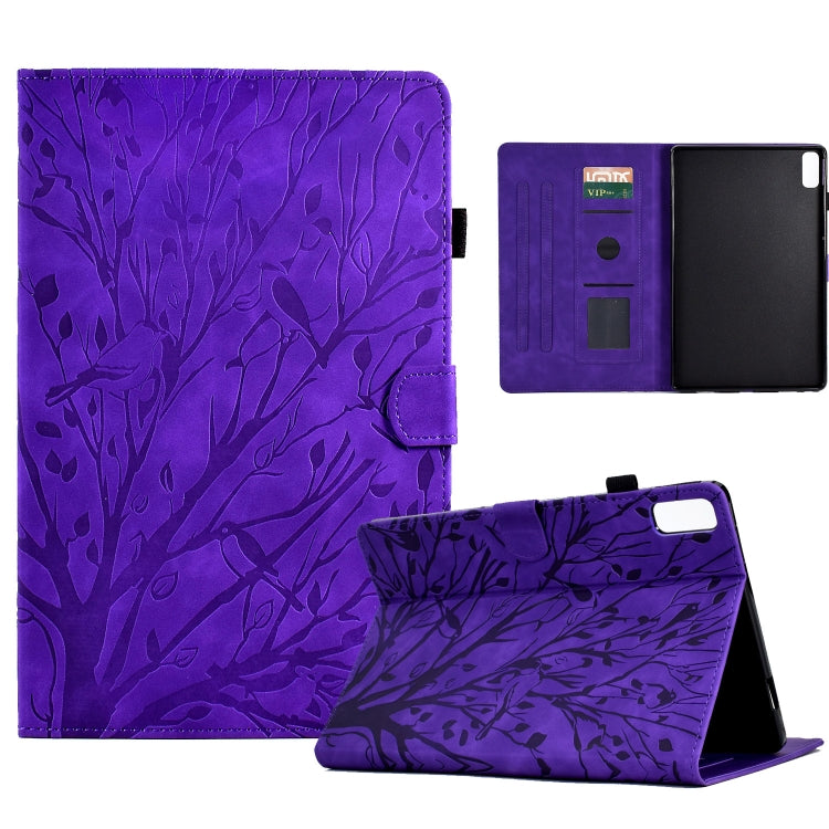For Lenovo Tab M9 Fortune Tree Pressure Flower PU Tablet Case