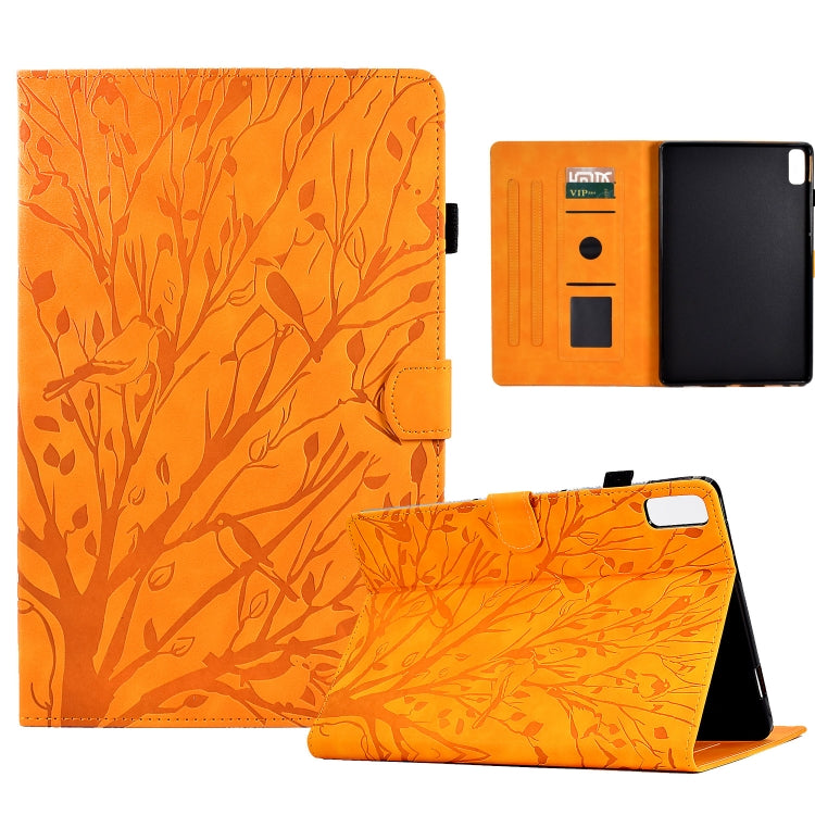 For Lenovo Tab P11 Gen 2 Fortune Tree Pressure Flower PU Tablet Case