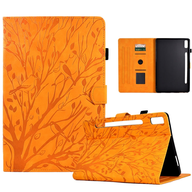 For Lenovo Tab P11 Pro Gen 2 Fortune Tree Pressure Flower PU Tablet Case