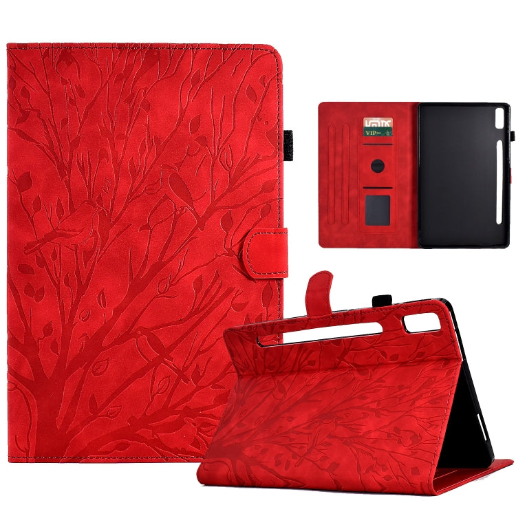 For Lenovo Tab P11 Pro Gen 2 Fortune Tree Pressure Flower PU Tablet Case