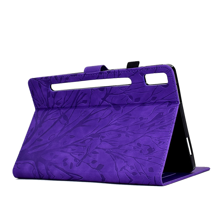 For Lenovo Tab P11 Pro Gen 2 Fortune Tree Pressure Flower PU Tablet Case