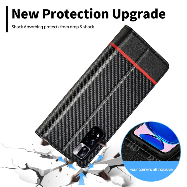 For Xiaomi Redmi Note 12 Pro 4G Global LC.IMEEKE Carbon Fiber Leather Phone Case