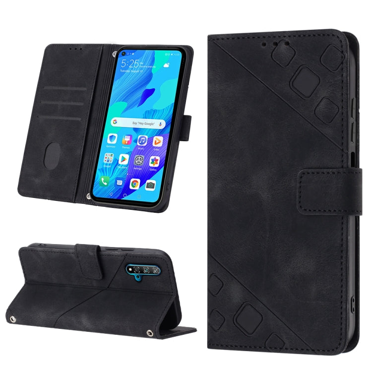 For Huawei nova 5T / Honor 20 Skin-feel Embossed Leather Phone Case