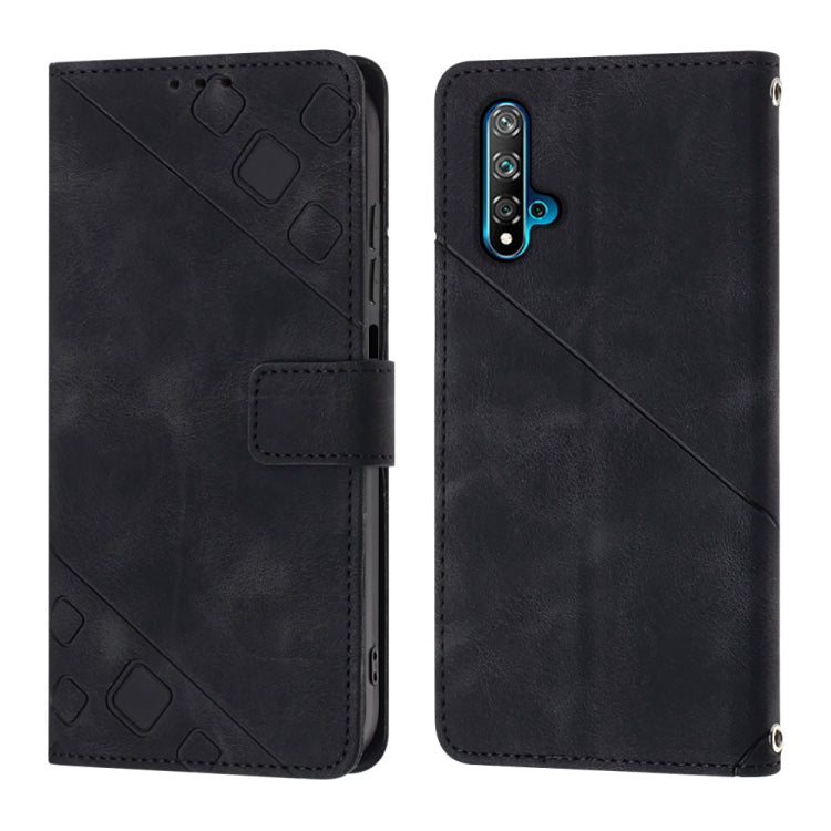 For Huawei nova 5T / Honor 20 Skin-feel Embossed Leather Phone Case