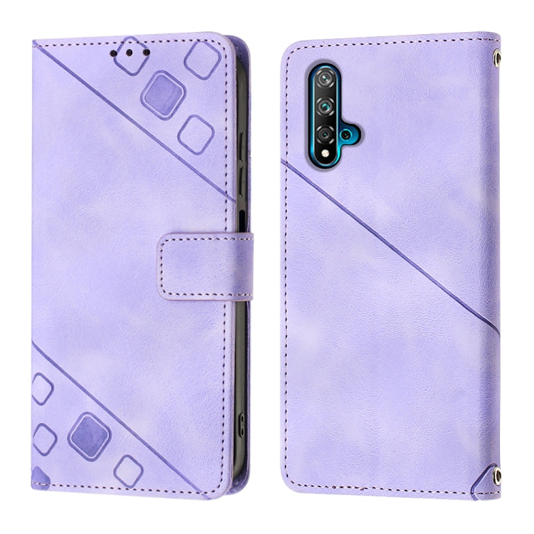 For Huawei nova 5T / Honor 20 Skin-feel Embossed Leather Phone Case
