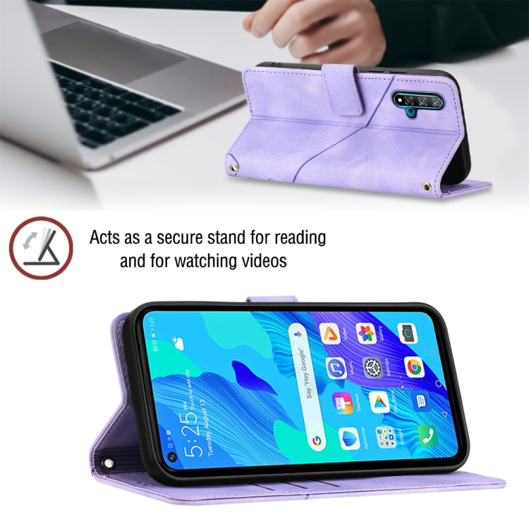 For Huawei nova 5T / Honor 20 Skin-feel Embossed Leather Phone Case