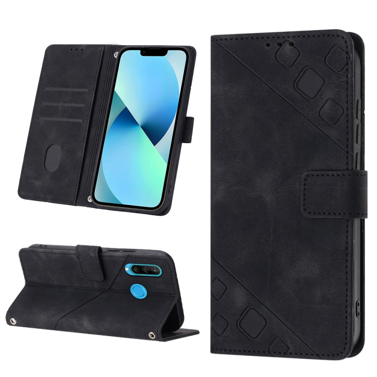 For Huawei P30 lite Skin-feel Embossed Leather Phone Case
