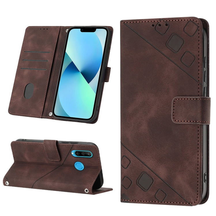 For Huawei P30 lite Skin-feel Embossed Leather Phone Case