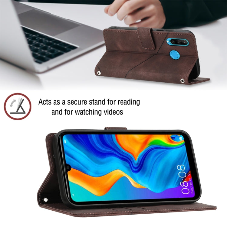 For Huawei P30 lite Skin-feel Embossed Leather Phone Case