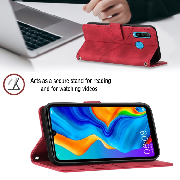 For Huawei P30 lite Skin-feel Embossed Leather Phone Case