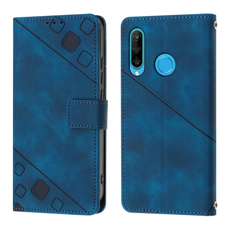For Huawei P30 lite Skin-feel Embossed Leather Phone Case