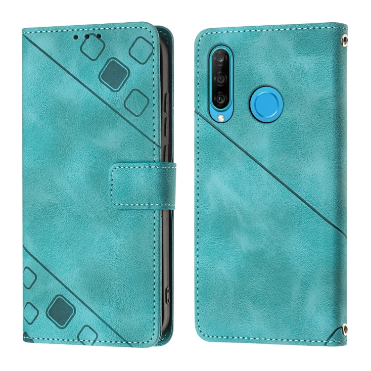 For Huawei P30 lite Skin-feel Embossed Leather Phone Case