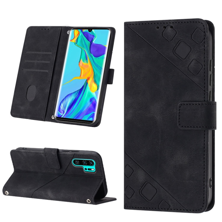 For Huawei P30 Pro Skin-feel Embossed Leather Phone Case