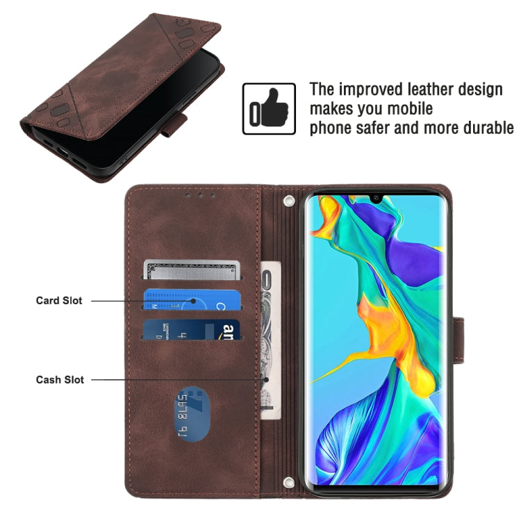 For Huawei P30 Pro Skin-feel Embossed Leather Phone Case