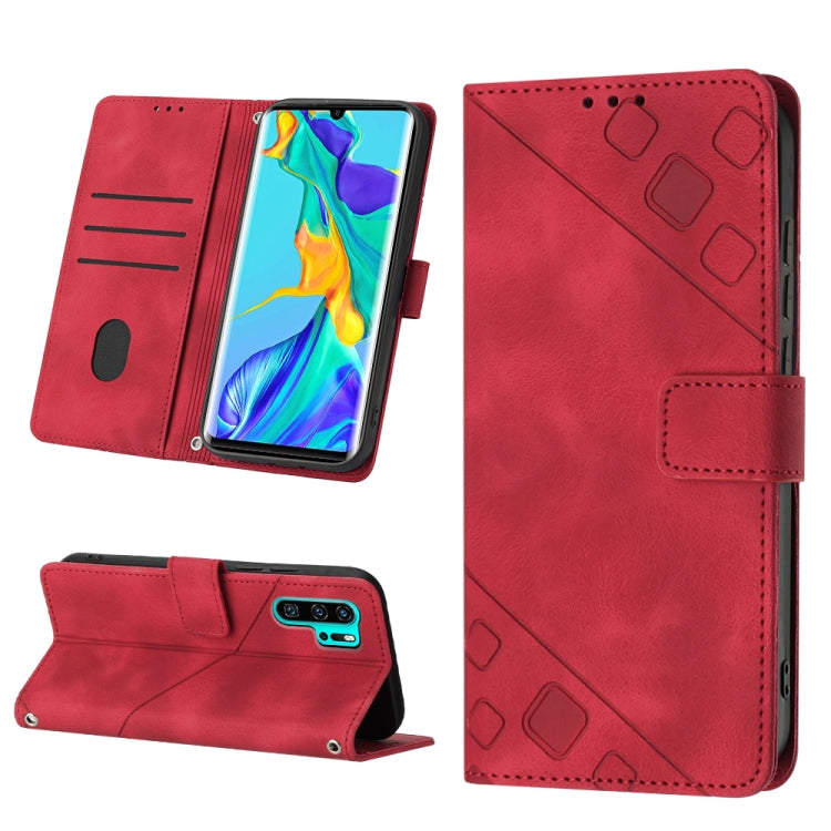 For Huawei P30 Pro Skin-feel Embossed Leather Phone Case