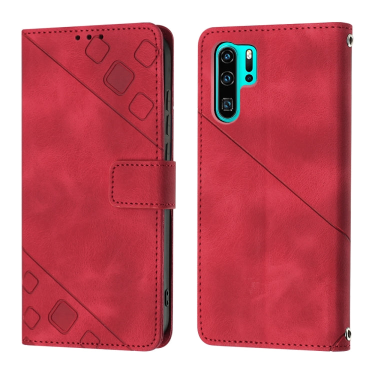 For Huawei P30 Pro Skin-feel Embossed Leather Phone Case