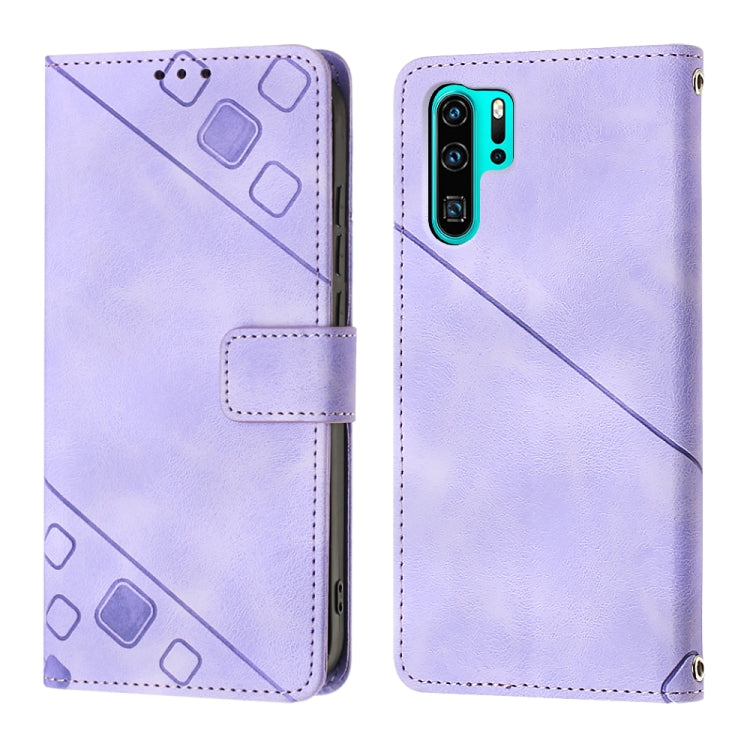 For Huawei P30 Pro Skin-feel Embossed Leather Phone Case
