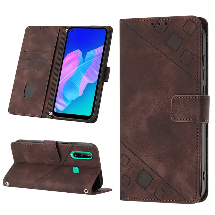 For Huawei Y7p/Honor 9C Global/P40 lite E Skin-feel Embossed Leather Phone Case