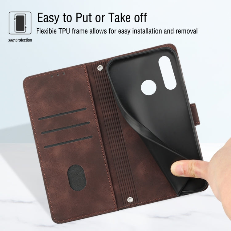 For Huawei Y7p/Honor 9C Global/P40 lite E Skin-feel Embossed Leather Phone Case