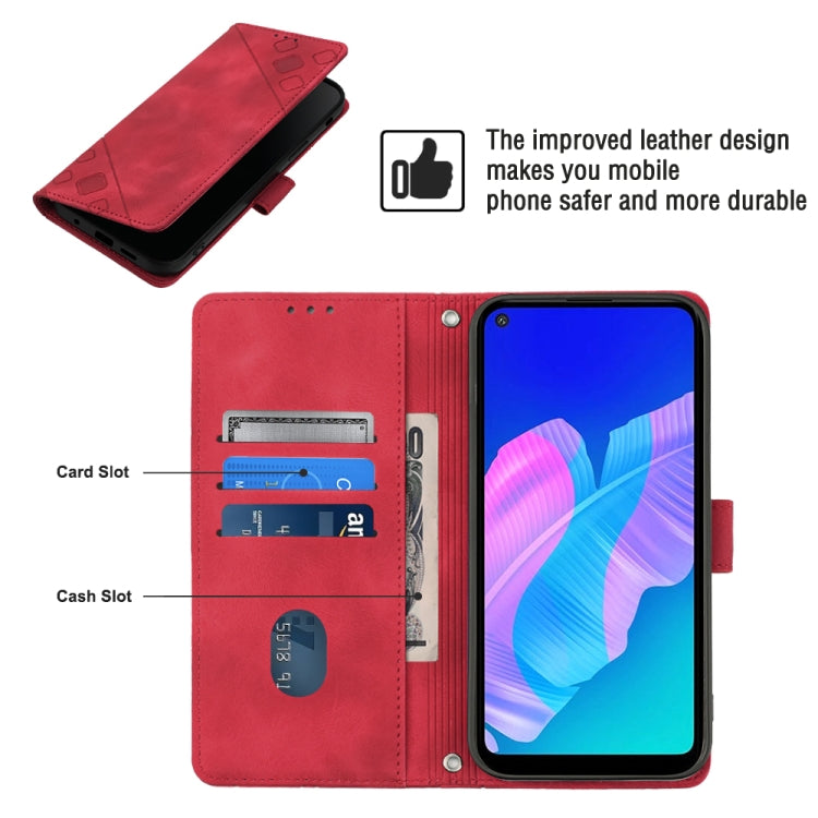 For Huawei Y7p/Honor 9C Global/P40 lite E Skin-feel Embossed Leather Phone Case