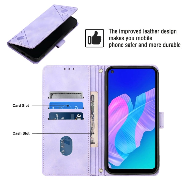 For Huawei Y7p/Honor 9C Global/P40 lite E Skin-feel Embossed Leather Phone Case