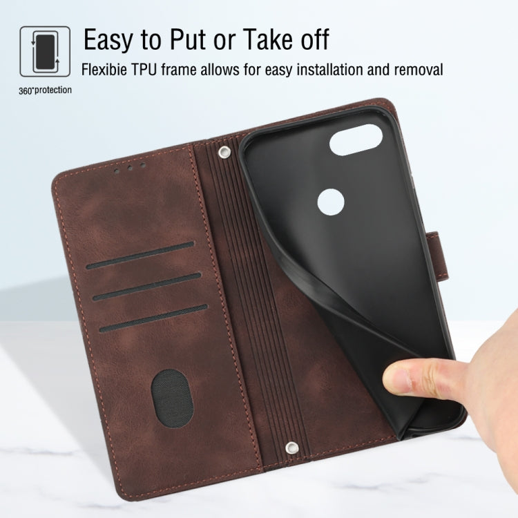 For Huawei Enjoy 7S/Honor 9 Lite/Honor 9i Skin-feel Embossed Leather Phone Case