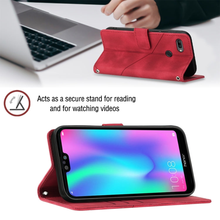 For Huawei Enjoy 7S/Honor 9 Lite/Honor 9i Skin-feel Embossed Leather Phone Case