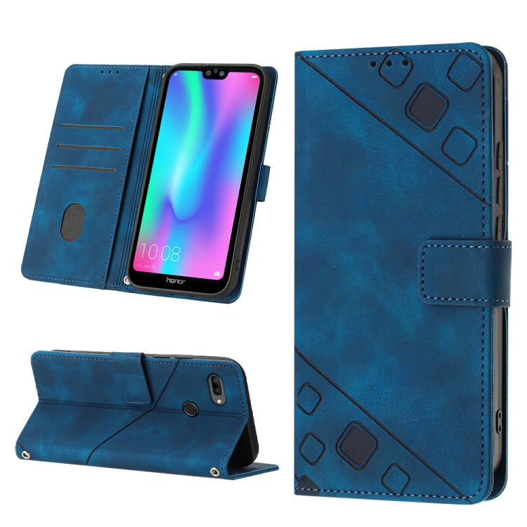 For Huawei Enjoy 7S/Honor 9 Lite/Honor 9i Skin-feel Embossed Leather Phone Case