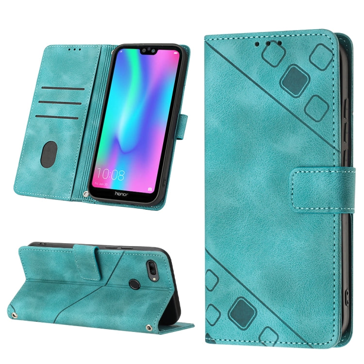 For Huawei Enjoy 7S/Honor 9 Lite/Honor 9i Skin-feel Embossed Leather Phone Case