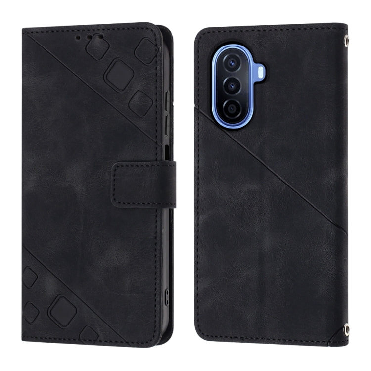 For Huawei Enjoy 50 / nova Y70 Plus Global Skin-feel Embossed Leather Phone Case