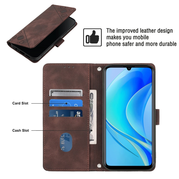 For Huawei Enjoy 50 / nova Y70 Plus Global Skin-feel Embossed Leather Phone Case