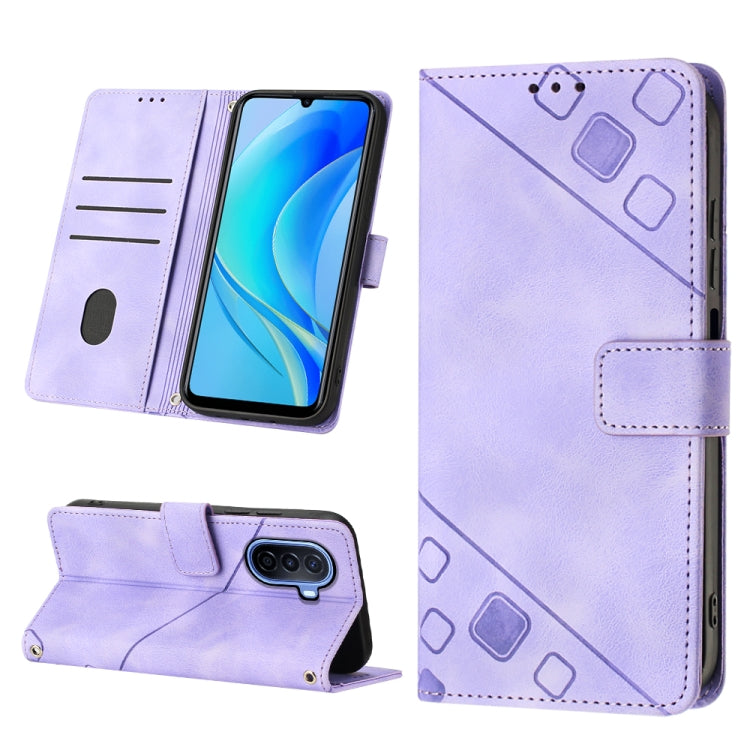 For Huawei Enjoy 50 / nova Y70 Plus Global Skin-feel Embossed Leather Phone Case