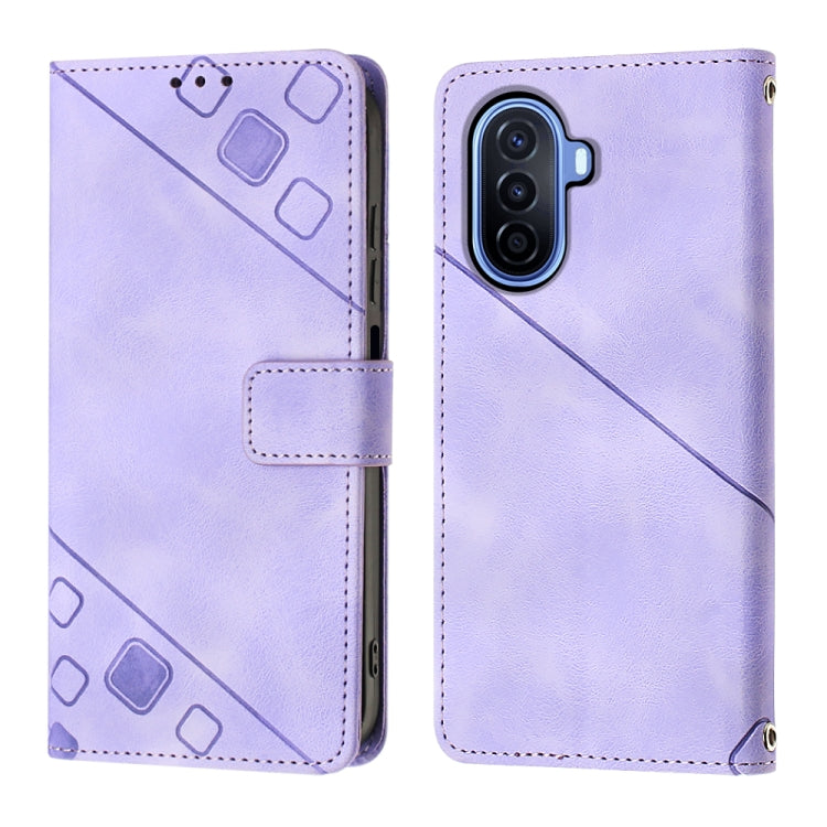 For Huawei Enjoy 50 / nova Y70 Plus Global Skin-feel Embossed Leather Phone Case