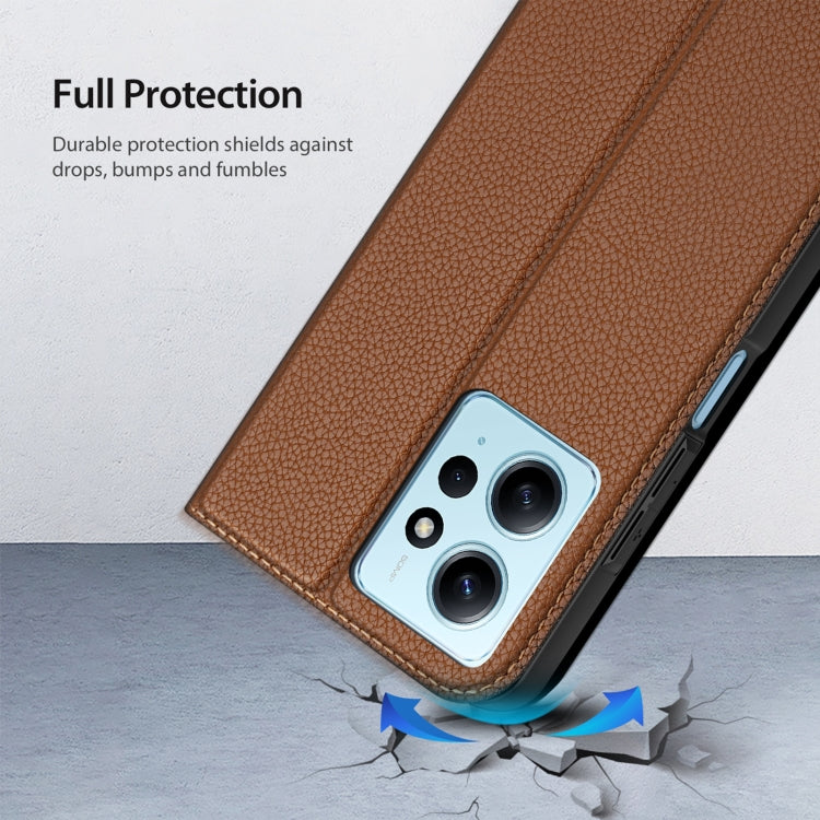 For Xiaomi Redmi Note 12 4G Global DUX DUCIS Skin X2 Series Horizontal Flip Leather Phone Case