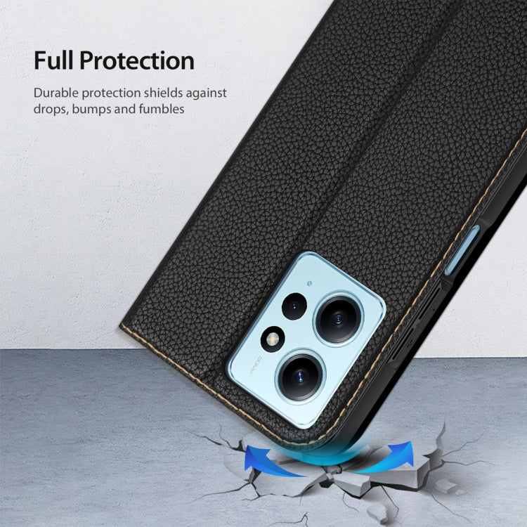 For Xiaomi Redmi Note 12 4G Global DUX DUCIS Skin X2 Series Horizontal Flip Leather Phone Case